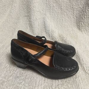 Dr Comfort Cathy Black Leather Mary Jane2”heels Shoes SZ 8.5M